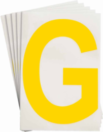 ToughStripe® Floor Marking Polyester Letter G Markers - Yellow, 6" x 8"