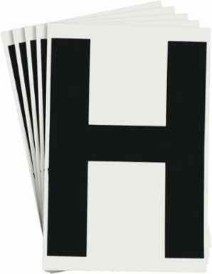 ToughStripe® Floor Marking Polyester Letter H Markers - Black, 6" x 8"