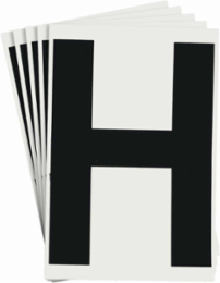 ToughStripe® Floor Marking Polyester Letter H Markers - Black, 6" x 8"