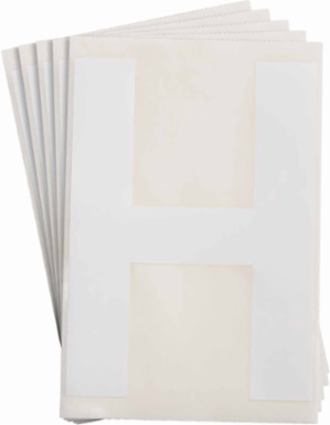 ToughStripe® Floor Marking Polyester Letter H Markers - White, 6" x 8"