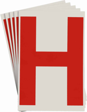 ToughStripe® Floor Marking Polyester Letter H Markers - Red, 6" x 8"