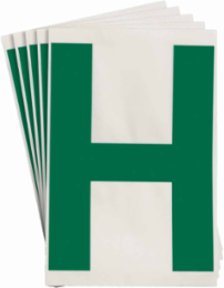 ToughStripe® Floor Marking Polyester Letter H Markers - Green, 6" x 8"