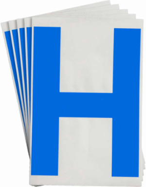 ToughStripe® Floor Marking Polyester Letter H Markers - Blue, 6" x 8"