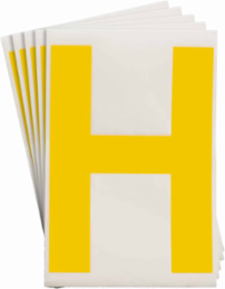 ToughStripe® Floor Marking Polyester Letter H Markers - Yellow, 6" x 8"