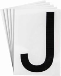 ToughStripe® Floor Marking Polyester Letter J Markers - Black, 6" x 8"