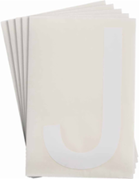 ToughStripe® Floor Marking Polyester Letter J Markers - White, 6" x 8"