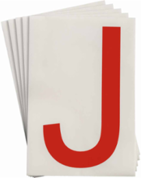 ToughStripe® Floor Marking Polyester Letter J Markers - Red, 6" x 8"