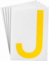ToughStripe® Floor Marking Polyester Letter J Markers - Yellow, 6" x 8"