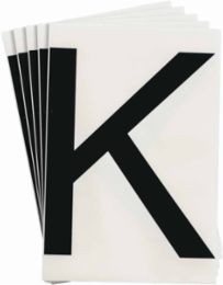 ToughStripe® Floor Marking Polyester Letter K Markers - Black, 6" x 8"