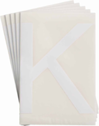 ToughStripe® Floor Marking Polyester Letter K Markers - White, 6" x 8"