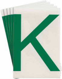ToughStripe® Floor Marking Polyester Letter K Markers - Green, 6" x 8"