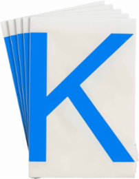 ToughStripe® Floor Marking Polyester Letter K Markers - Blue, 6" x 8"