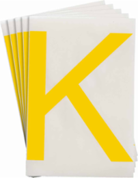 ToughStripe® Floor Marking Polyester Letter K Markers - Yellow, 6" x 8"