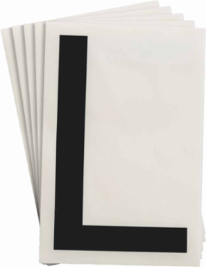 ToughStripe® Floor Marking Polyester Letter L Markers - Black, 6" x 8"