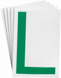 ToughStripe® Floor Marking Polyester Letter L Markers - Green, 6" x 8"