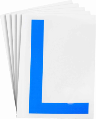 ToughStripe® Floor Marking Polyester Letter L Markers - Blue, 6" x 8"