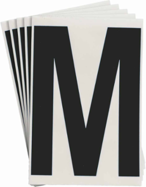 ToughStripe® Floor Marking Polyester Letter M Markers - Black, 6" x 8"