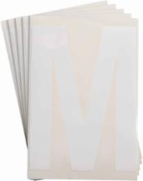 ToughStripe® Floor Marking Polyester Letter M Markers - White, 6" x 8"