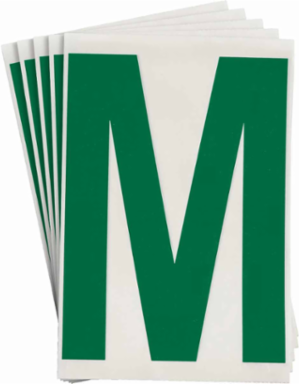 ToughStripe® Floor Marking Polyester Letter M Markers - Green, 6" x 8"