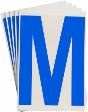 ToughStripe® Floor Marking Polyester Letter M Markers - Blue, 6" x 8"