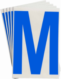 ToughStripe® Floor Marking Polyester Letter M Markers - Blue, 6" x 8"
