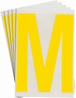 ToughStripe® Floor Marking Polyester Letter M Markers - Yellow, 6" x 8"