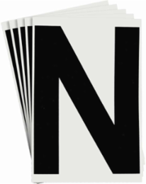 ToughStripe® Floor Marking Polyester Letter N Markers - Black, 6" x 8"