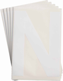 ToughStripe® Floor Marking Polyester Letter N Markers - White, 6" x 8"