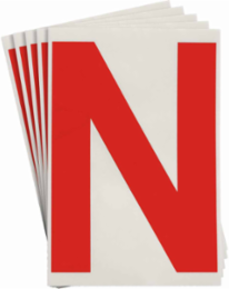 ToughStripe® Floor Marking Polyester Letter N Markers - Red, 6" x 8"