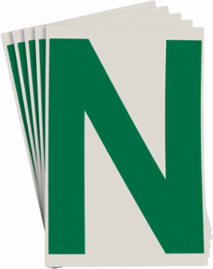 ToughStripe® Floor Marking Polyester Letter N Markers - Green, 6" x 8"