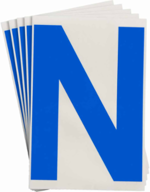 ToughStripe® Floor Marking Polyester Letter N Markers - Blue, 6" x 8"