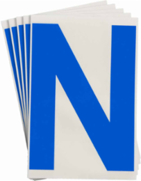 ToughStripe® Floor Marking Polyester Letter N Markers - Blue, 6" x 8"