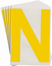 ToughStripe® Floor Marking Polyester Letter N Markers - Yellow, 6" x 8"