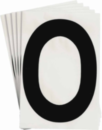 ToughStripe® Floor Marking Polyester Letter O Markers - Black, 6" x 8"