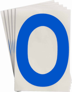 ToughStripe® Floor Marking Polyester Letter O Markers - Blue, 6" x 8"