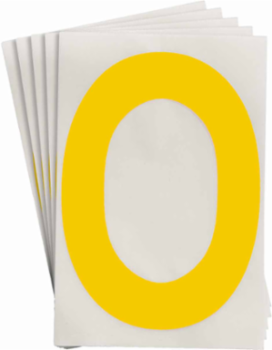 ToughStripe® Floor Marking Polyester Letter O Markers - Yellow, 6" x 8"