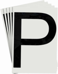 ToughStripe® Floor Marking Polyester Letter P Markers - Black, 6" x 8"