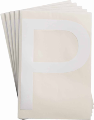 ToughStripe® Floor Marking Polyester Letter P Markers - White, 6" x 8"