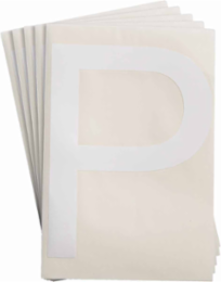 ToughStripe® Floor Marking Polyester Letter P Markers - White, 6" x 8"