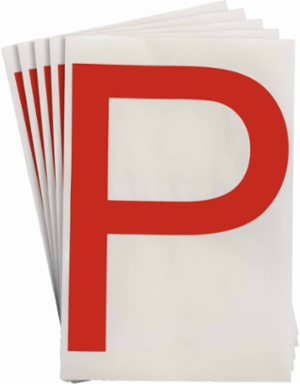 ToughStripe® Floor Marking Polyester Letter P Markers - Red, 6" x 8"