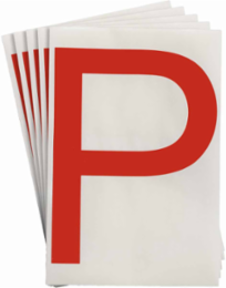 ToughStripe® Floor Marking Polyester Letter P Markers - Red, 6" x 8"