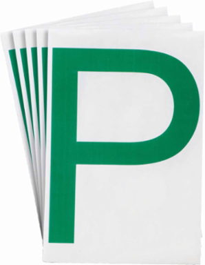 ToughStripe® Floor Marking Polyester Letter P Markers - Green, 6" x 8"