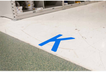 ToughStripe® Floor Marking Polyester Letter P Markers - Blue, 6" x 8"