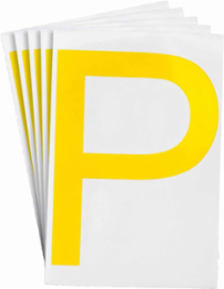 ToughStripe® Floor Marking Polyester Letter P Markers - Yellow, 6" x 8"