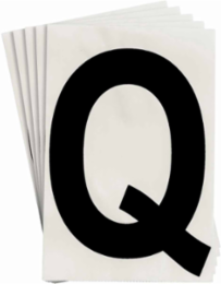 ToughStripe® Floor Marking Polyester Letter Q Markers - Black, 6" x 8"