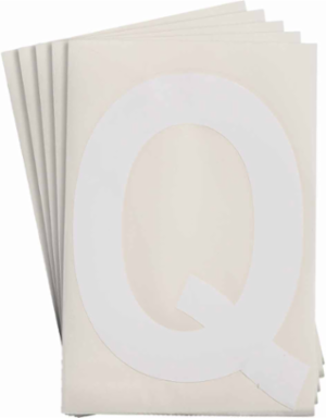 ToughStripe® Floor Marking Polyester Letter Q Markers - White, 6" x 8"