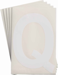 ToughStripe® Floor Marking Polyester Letter Q Markers - White, 6" x 8"