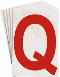 ToughStripe® Floor Marking Polyester Letter Q Markers - Red, 6" x 8"