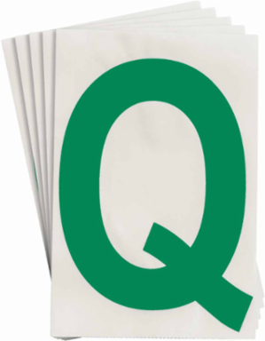 ToughStripe® Floor Marking Polyester Letter Q Markers - Green, 6" x 8"
