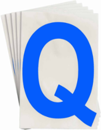 ToughStripe® Floor Marking Polyester Letter Q Markers - Blue, 6" x 8"